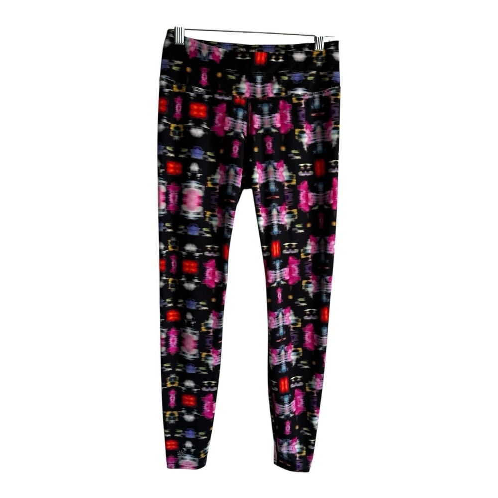 Athleta Womens Small Kaleidoscope Abstract Print Activewear Leggings Black Pink - Picture 2 of 12